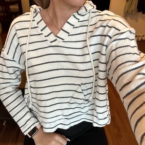 Striped cropped hoodie